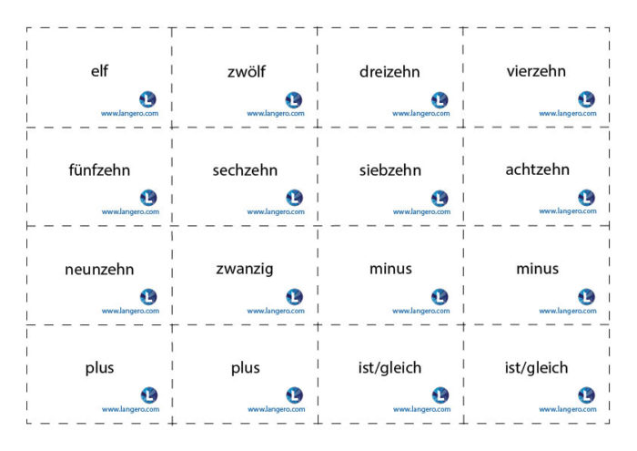 Liczebniki niemieckie eins-zwei • Langero